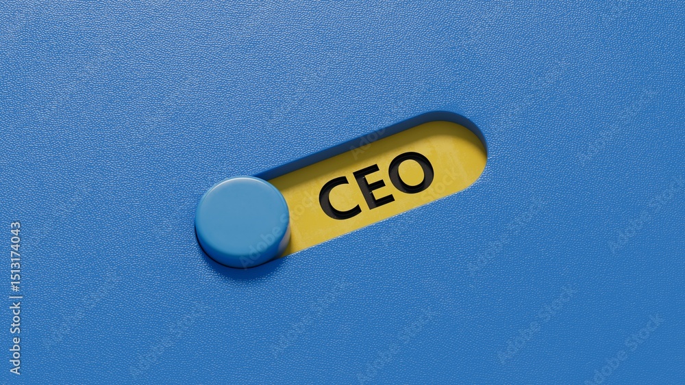 Poster ceo sign on slide switch. ceo concept.close up of slide switch,business concept.3d rendering on blue