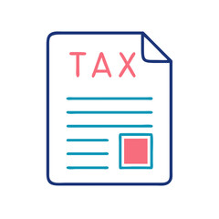 Fototapeta premium Paper Tax Icon Illustration Vector