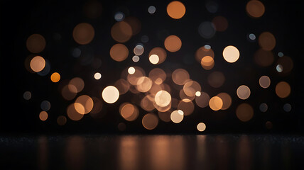 An abstract, colorful bokeh background captures the bright, blurred glow of Christmas lights on a dark city street at night, perfect for holiday celebrations