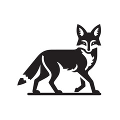 Fototapeta premium Jackal silhouette black and white vector icon