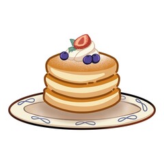 Golden Pancakes with Berry Medley🫐🍓