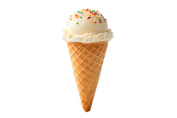 Delicious Vanilla Ice Cream Cone with Sprinkles