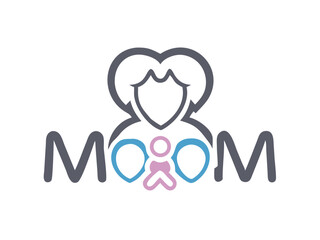 Obraz premium Simple black and white illustration of a mother holding a baby, perfect for Mother's Day designs. 