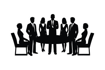 Businessman Reading Resume Silhouette Vector