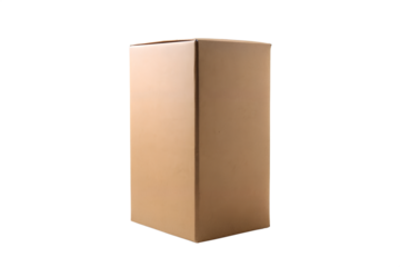 Tall Cardboard Box Packaging, Shipping Container, Blank Brown Carton