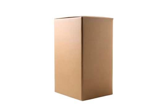 Tall Cardboard Box Packaging, Shipping Container, Blank Brown Carton