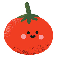 Cute Tomato Textured Illustration Handdrawn Vegetable Element Cute Smile Expression