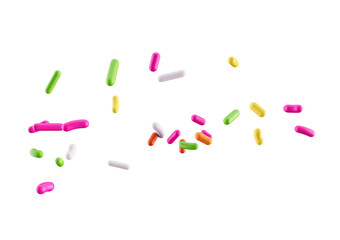 Colorful Sugar Sprinkles Decoration For Cakes And Bakery Items Flying In The Air 3d illustration