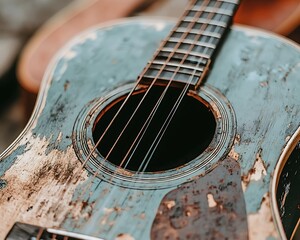 Worn Acoustic Guitar