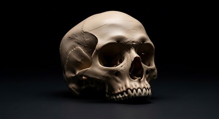 Obraz premium Human Skull Anatomy on Dark Background