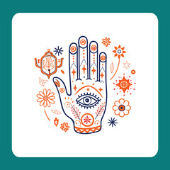 hand holding a set of icons