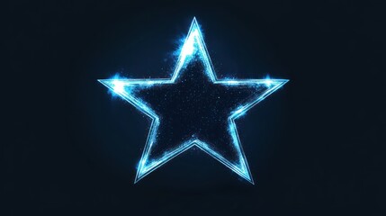 Fototapeta premium Blue glowing star graphic on dark background (1)