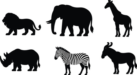 Fototapeta premium animals silhouettes vector