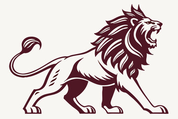 Fototapeta premium Lion, animal, vector, illustration, pony, stallion, cartoon, tattoo, wild, running, design, farm, mammal, silhouette, black, mustang, mane, symbol, tail, art, nature, outline, drawing, animals, pegasu