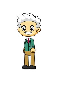Welcoming Chibi Scientist Animation, Friendly Hand Gesture in Loop Style for Creators