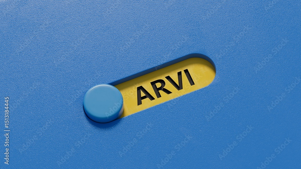 Poster slide switch with the word arvi. care concept.close up of slide switch,business concept.3d rendering