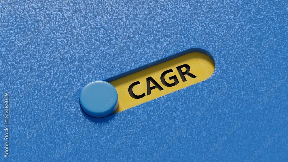 Poster word cagr on wooden cubes with copy space.close up of wooden elements,business concept.3d rendering 