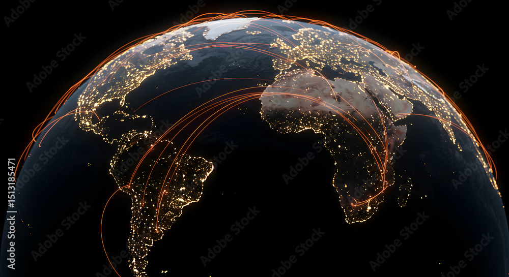 Poster global connections a visualization of worldwide networks