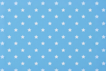 Seamless White Star Pattern on a Bold Blue Background