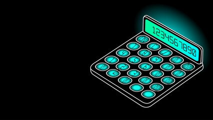 Minimalist Vector Art of a Futuristic Calculator