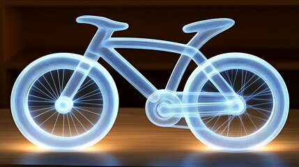 Fototapeta premium Futuristic Wireframe Bicycle Design Concept with Neon Glow Effect
