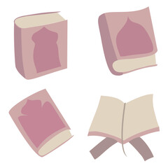 set of pink islamic books quran