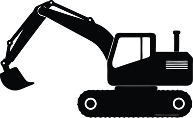 bulldozer excavator isolated on white