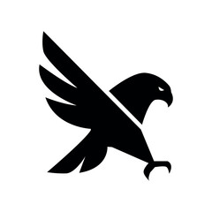 Majestic Eagle Silhouette A Powerful Bird of Prey Vector Illustration