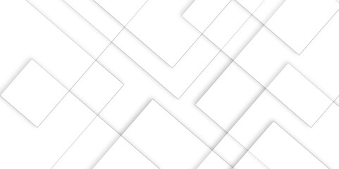 Abstract white background design with layers of textured white transparent material in triangle and squares shapes. White color technology concept geometric line vector white light grey background.	
