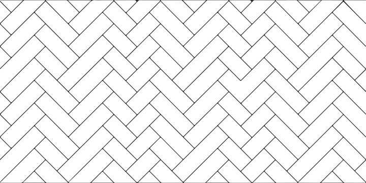 Herringbone Pattern Design &ndash; Seamless Geometric Tile Layout in Black and White