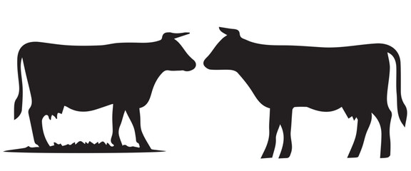 silhouette of a cow