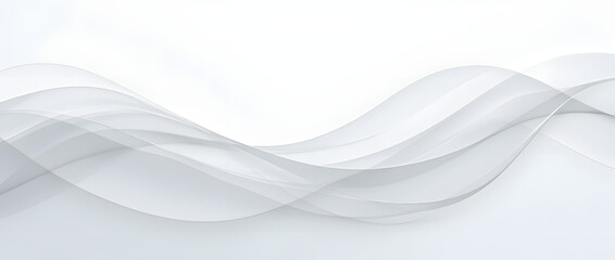Obraz premium Soft white flowing abstract waves on light background
