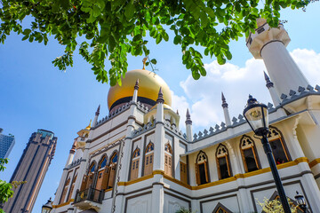 Golden dome of Sultan Mosque, Masjid, Singapore 