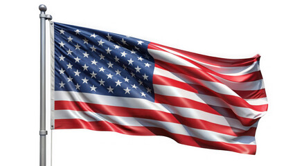 Fototapeta premium Waving american flag isolated against a black background for patriotic visuals