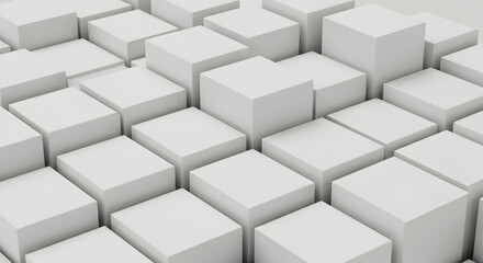 Repeating White Cubes Minimalist Geometric Background