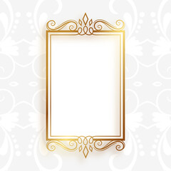 luxurious golden floral frame with empty space