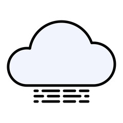 Fog Mist Cloud Weather Icon - Haze, Smog, and Atmospheric Conditions Outline Vector Editable Stroke