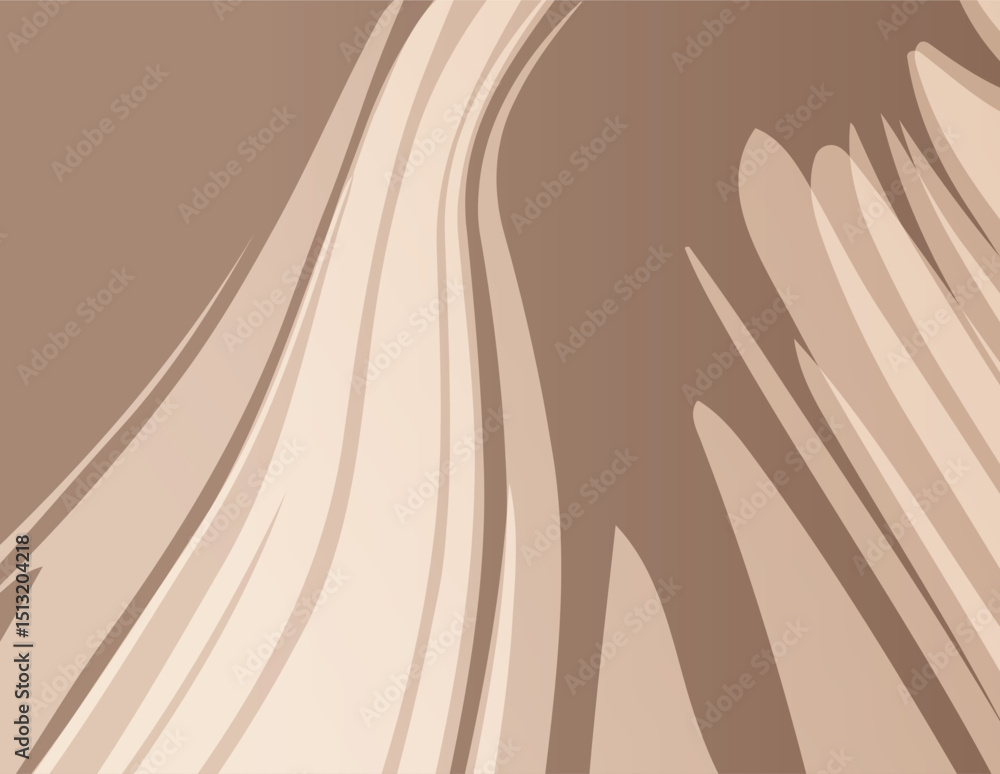 Poster abstract brown color background with light smooth shapes pattern background