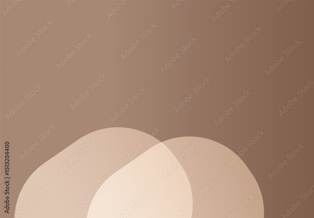 Poster abstract brown color background with light smooth shapes pattern background