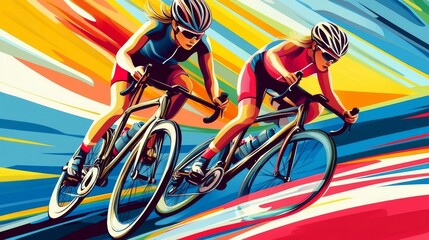 Fototapeta premium cyclist on the road