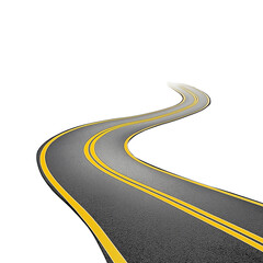 Curvy road fades away