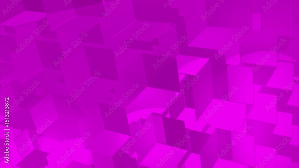 Aufkleber pink color rotating shiny 3d cubes modern design loop able geometrical background