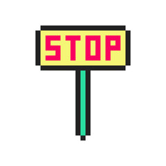 symbol warning sign pixel art