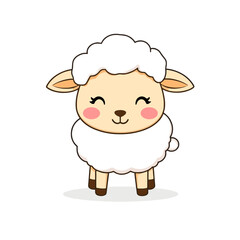 Cute cartoon lamb illustration for kids