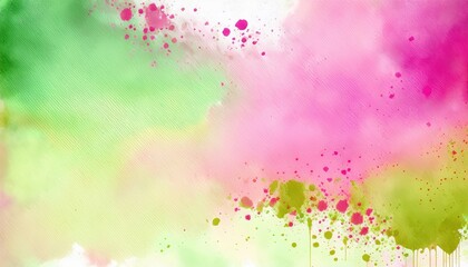 Obraz premium pastel watercolor splatter background with pink, green, and yellow gradient for web design, branding, and print media