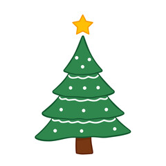 Fototapeta premium Simple cartoon christmas tree with star