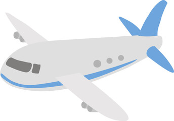 飛んでいる飛行機のイラスト