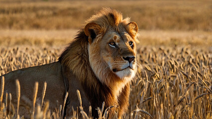 Fototapeta premium lion in the field