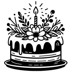 Birthday cake silhouette