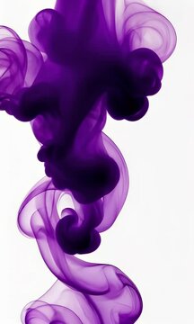 Abstract Purple Ink Cloud Swirl in White Background for Artistic Design Element and Graphic Resource Optimized for Adobe Stock